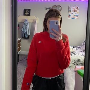 Red champion crewneck